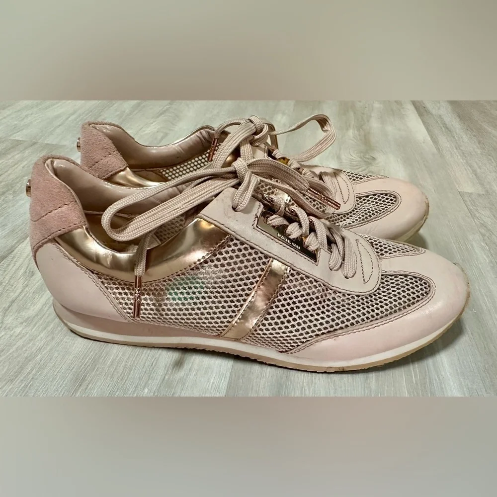 Michael Kors Maggie Trainer Pink Blush Rose Gold Size 8M - Picture 8 of 9